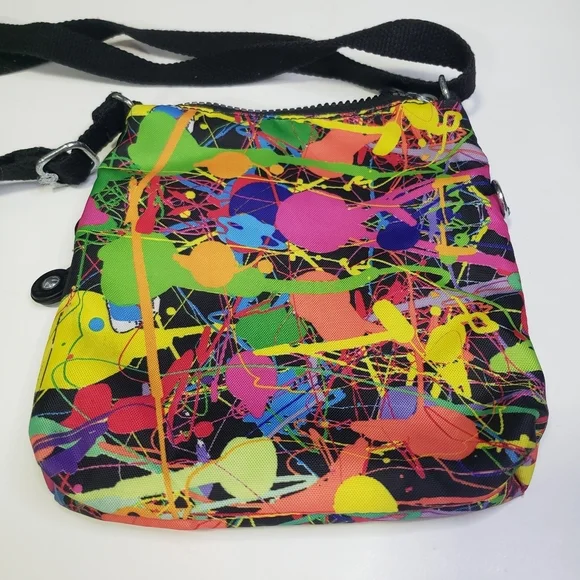 Kipling Crossbody Bag Paint Splatter Design Multi-Color AC7125 - Picture 4 of 9